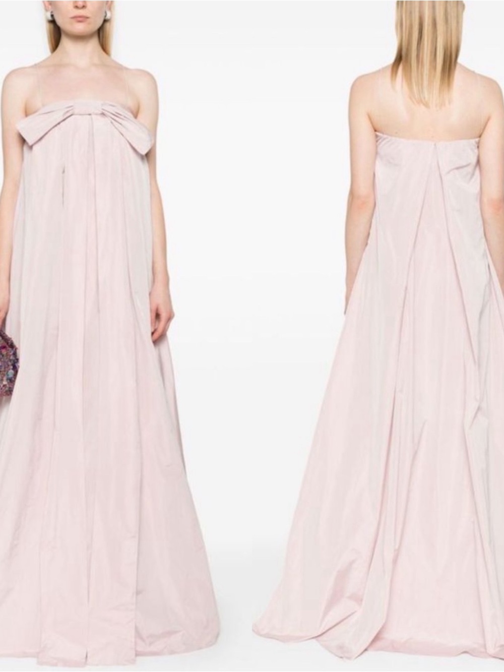 Bernadette Estelle bow embellished taffeta pink blush - Picture 2 of 11